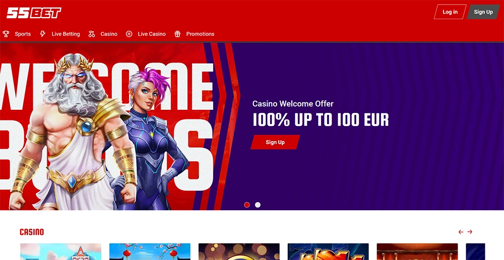 55bet casino website