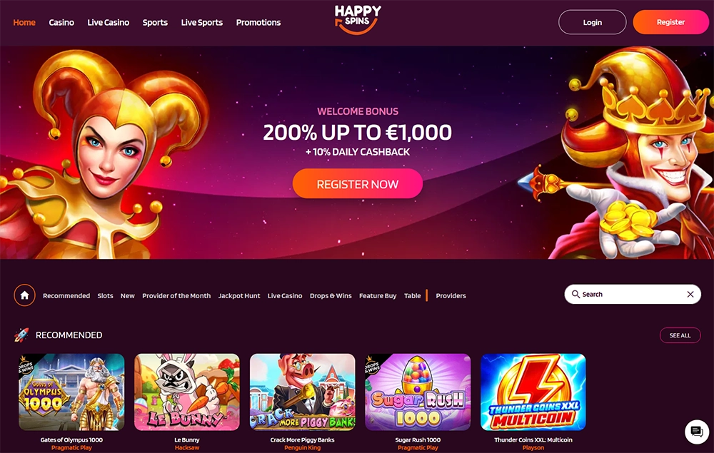 happy spins casino website