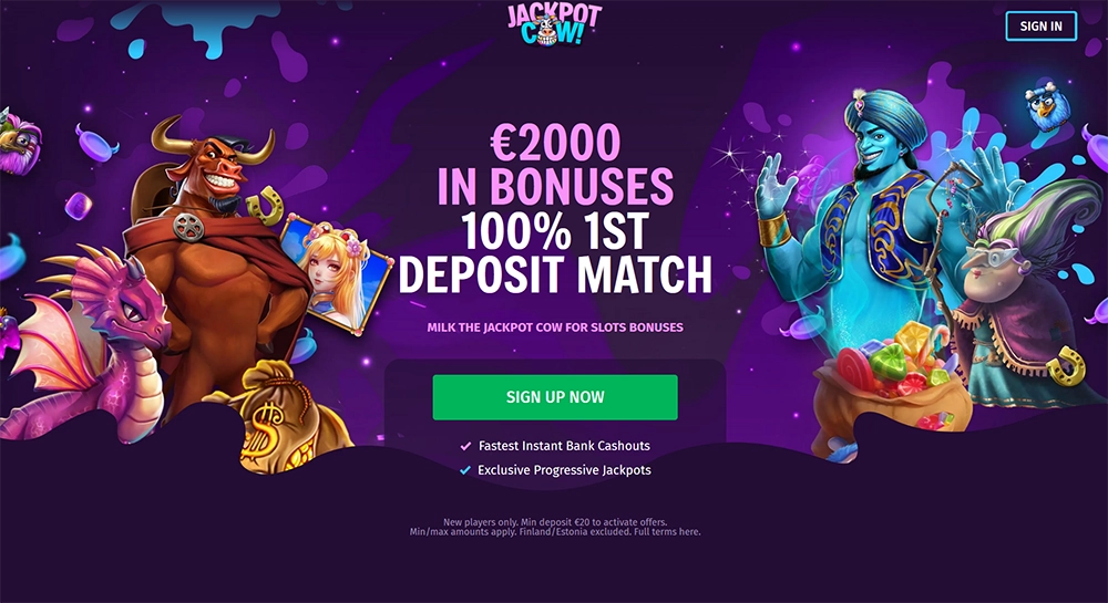 jackpot cow casino website