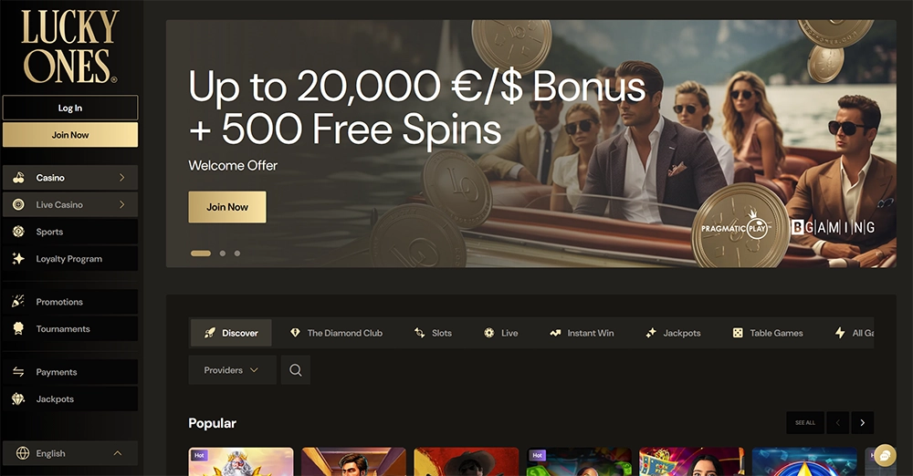 luckyones casino website