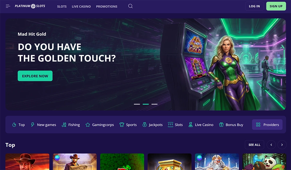 platinum slots casino website