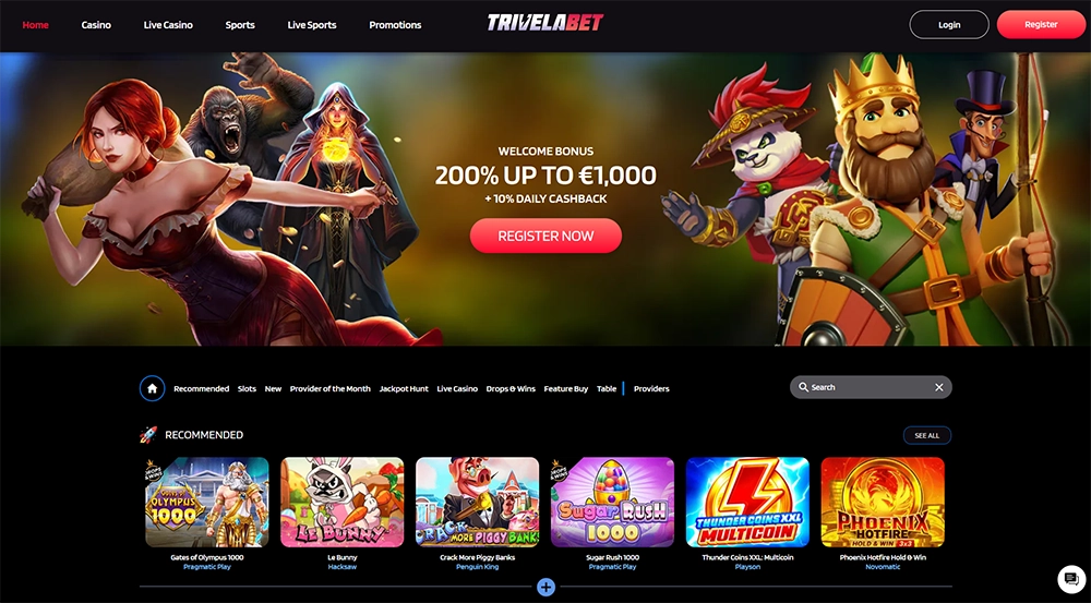 trivelabet casino website