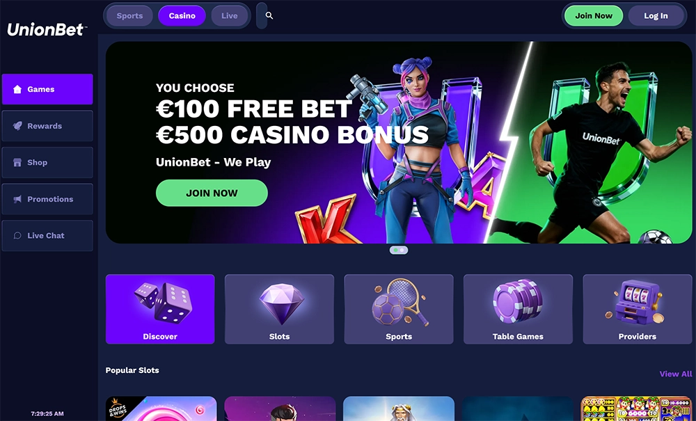 unionbet casino website