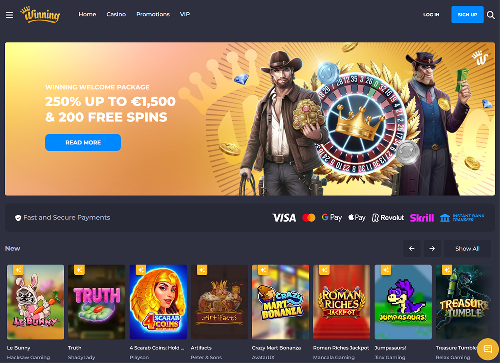 winning io casino logo