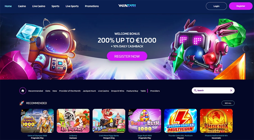 wintari casino website