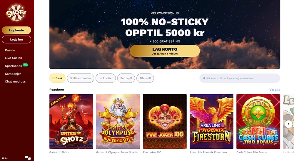 shotz casino website