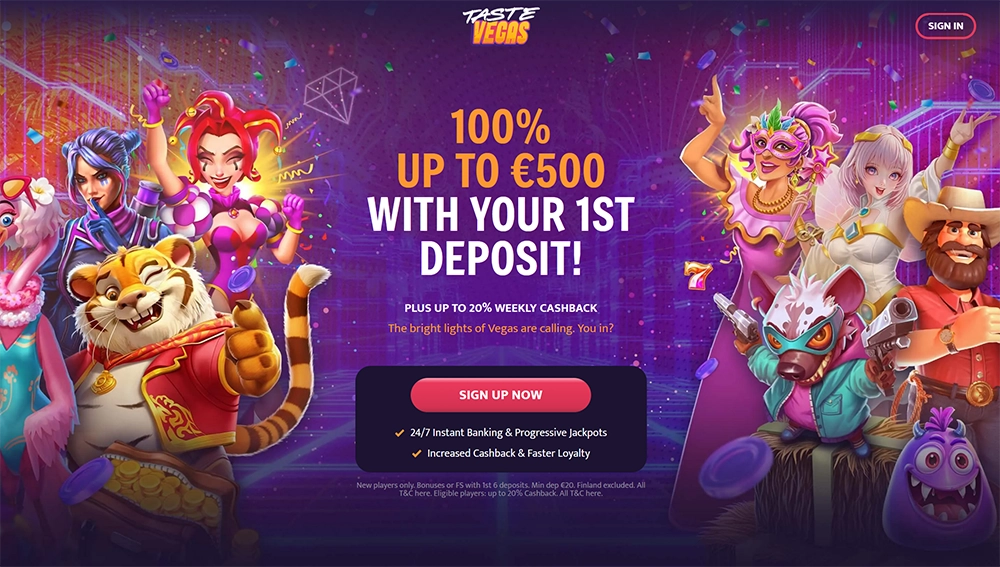 taste vegas casino website