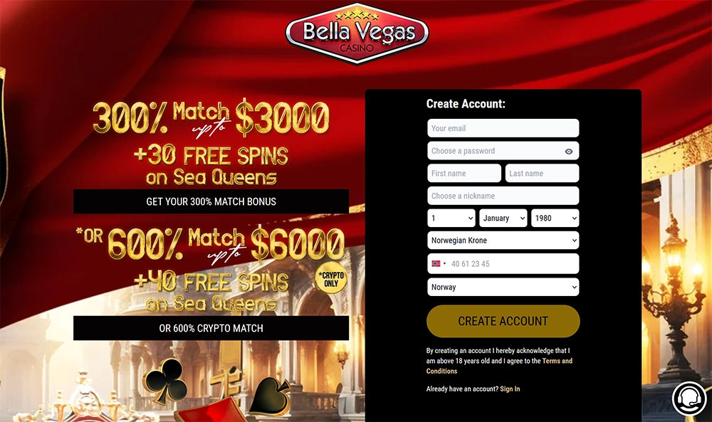 bella vegas casino website