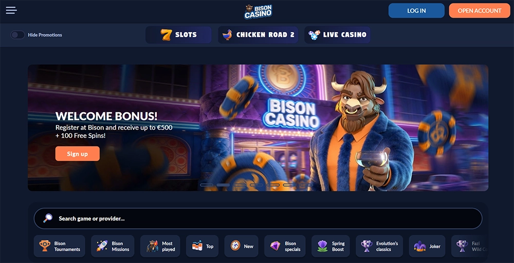 bison casino website