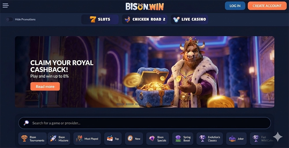 bison win casino website