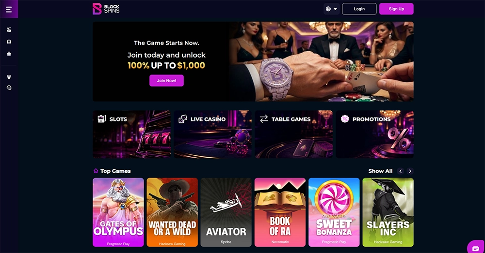 blockspins casino website