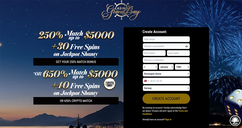 casino grandbay website