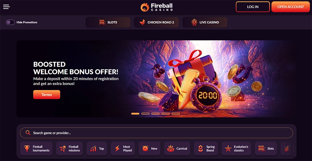 fireball casino website