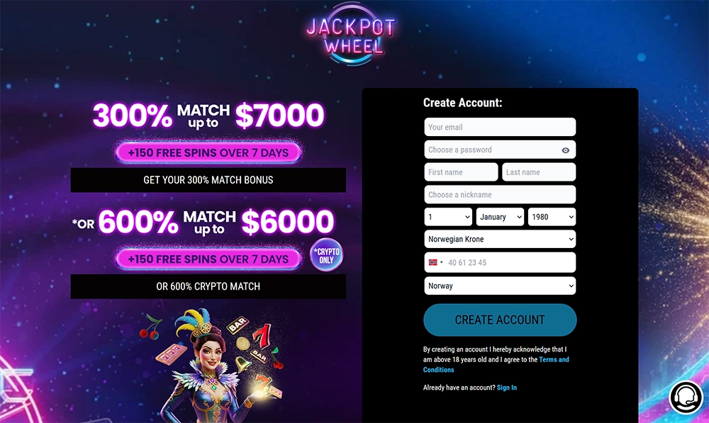 jackpot wheel casino website