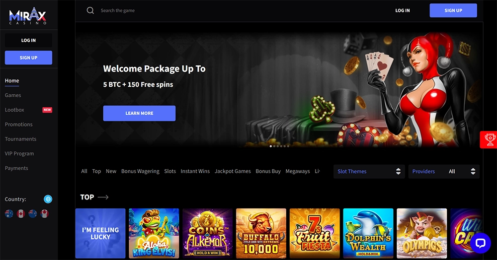 mirax casino website