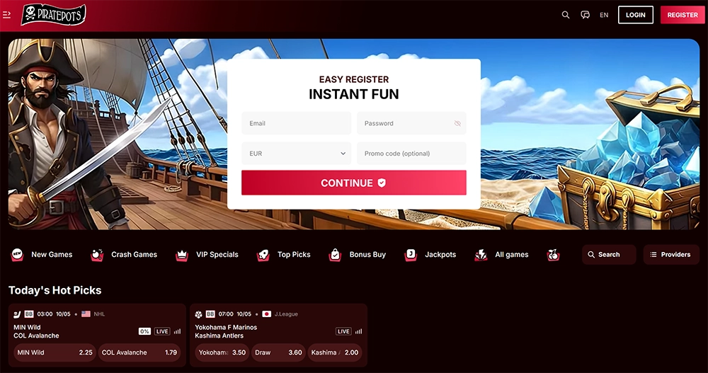 piratepots casino website
