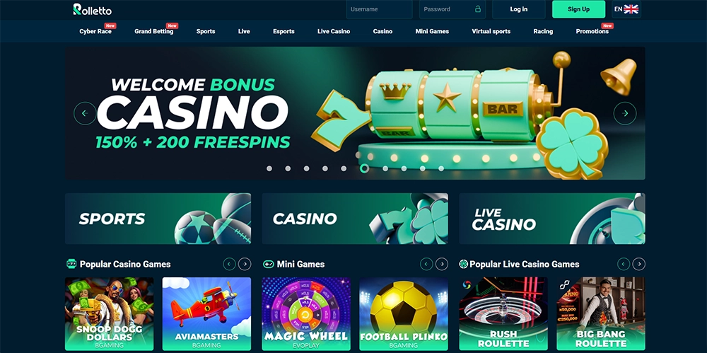 rolletto casino website