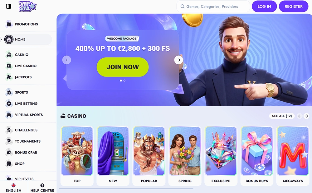 vipsta casino website