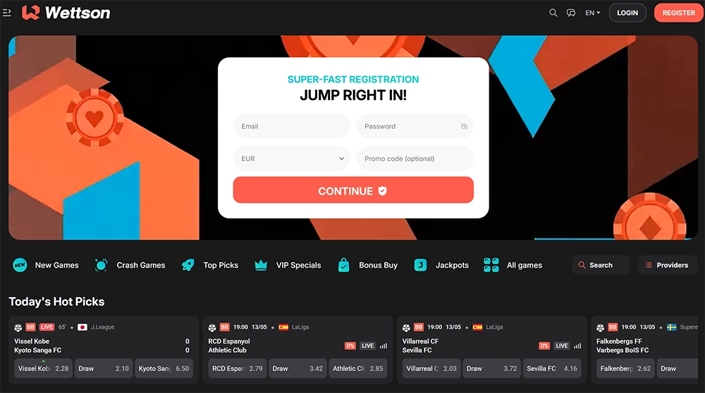 wettson casino website