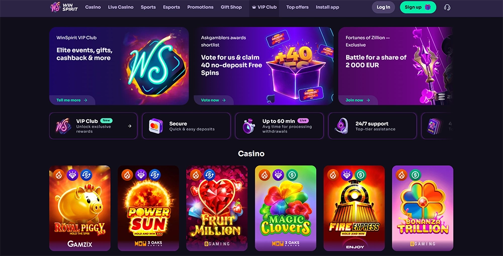 winspirit casino website