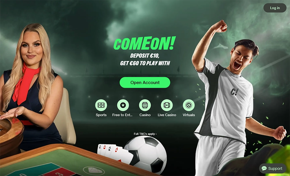 comeon casino website