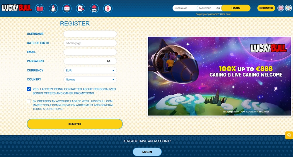 luckybull casino website