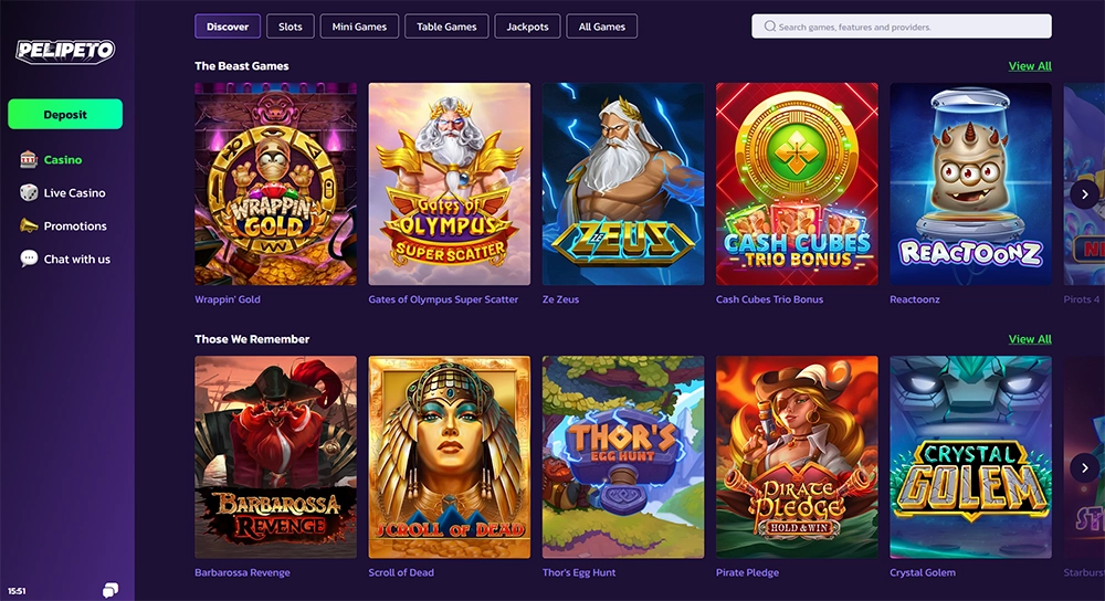 pelipeto casino website