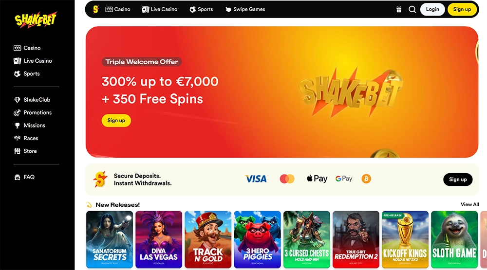 shakebet casino website