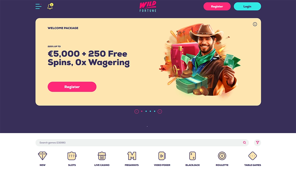 wild fortune casino website